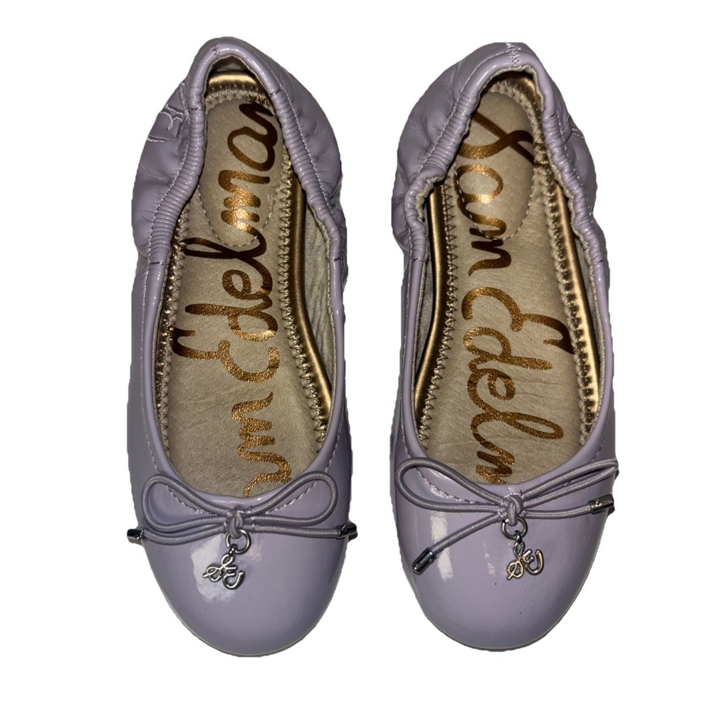 Sam Edelman Girls Youth Felicia Orchid Lea Sz 11 Purple Ballet Flats Shoes Event